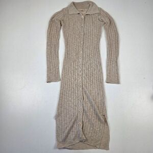 Ruve Button Down Ribbed Knit‎ Sweater Dress Long Sleeve Cardigan Womens Sz XS